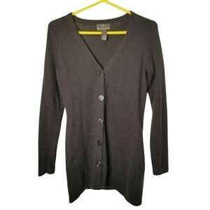 Fenn Wright Manson Angora Blend Cardigan Sweater Brown Knit Small Minimalist